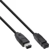 FireWire 400 to 800 Cable InLine 36901 1m Male/Male Black