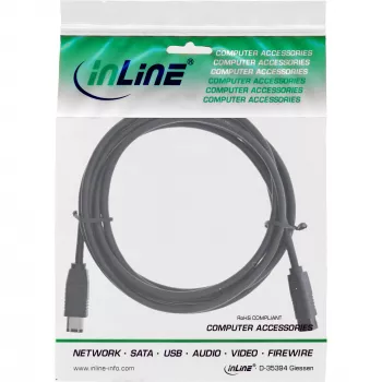 FireWire 400 to 800 Cable InLine 36901 1m Male/Male Black