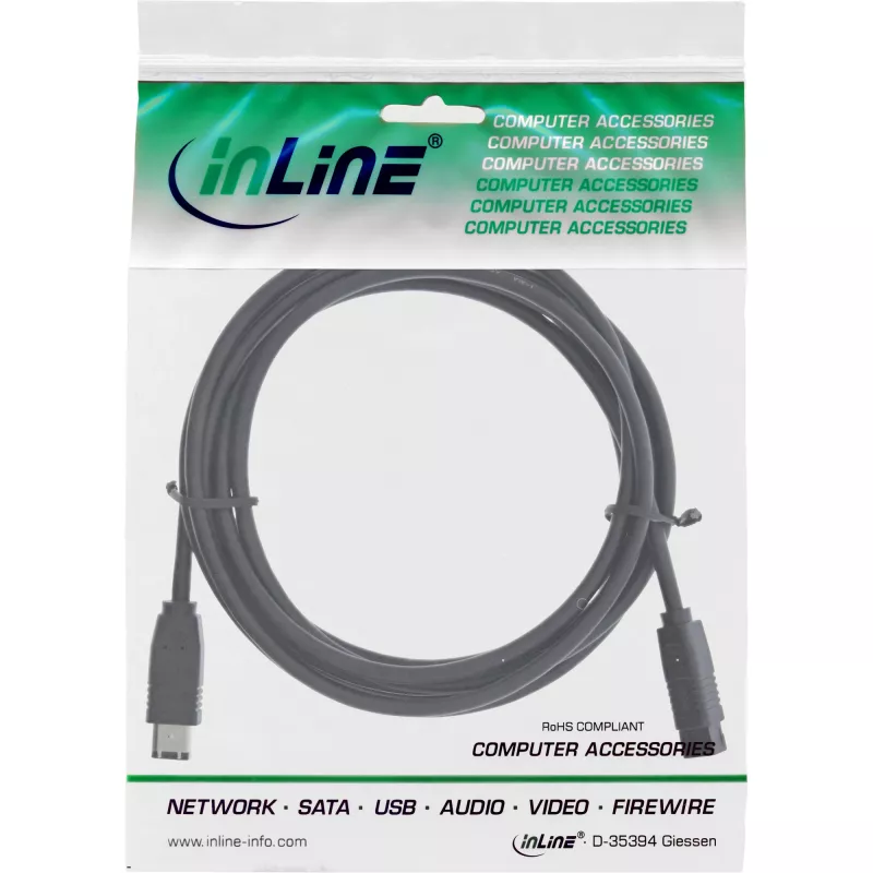 FireWire 400 to 800 Cable InLine 36905 5m Male/Male Black