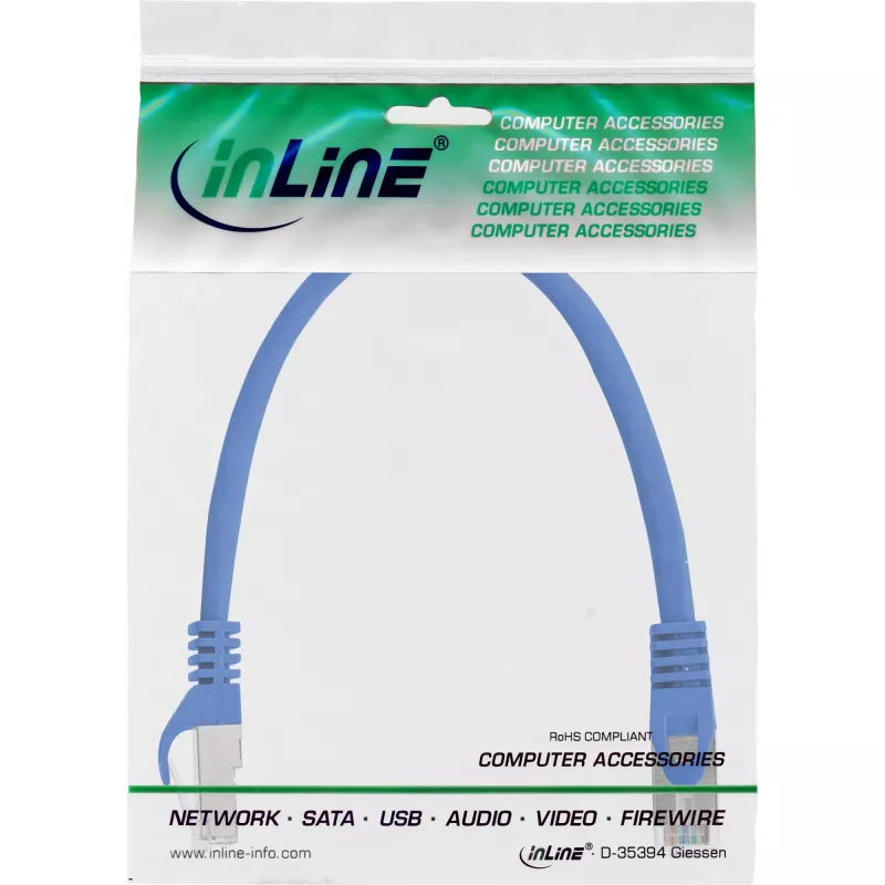 InLine Patch Cable SF/UTP Cat.5e blue 0.25m