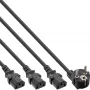 InLine Y-power cable 1x CEE 7/7 angled / 3x 3pin IEC C13 male, v1 (2m+1/2/3m)