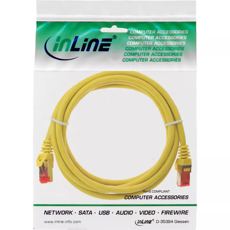 InLine Patch Cable S/FTP PiMF Cat.6 250MHz PVC copper yellow 0.5m