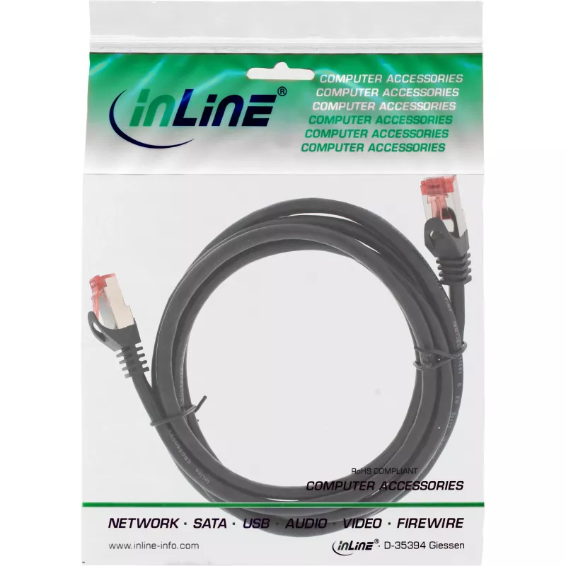 InLine Crossover PC to PC Direct Connect Cable S/FTP Cat.6 black 10m