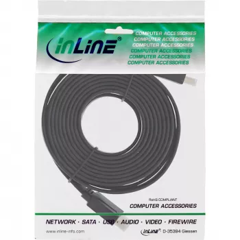 InLine HDMI Flat Cable High Speed Cable with Ethernet gold plated black 10m