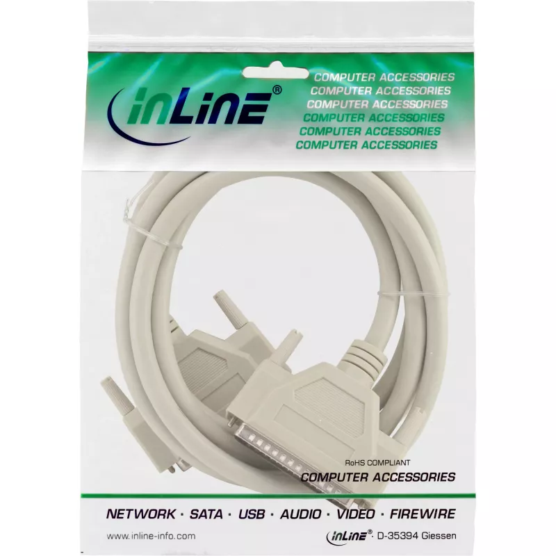 InLine serial extension cable 37 Pin DB37 male / male direct 2m
