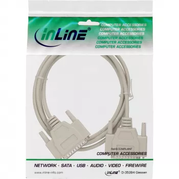 InLine serial cable molded DB25 male / male direct grey 10m