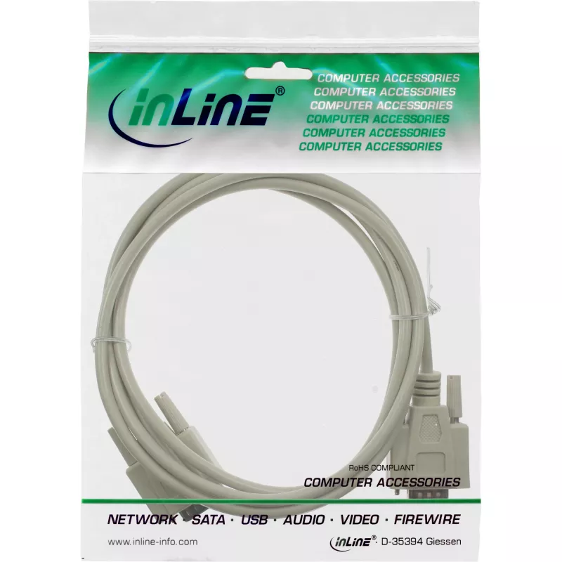 InLine serial cable DB9 male / male direct 3m