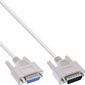 Gameport extension cable DB15 male/female InLine 17749 10m molded