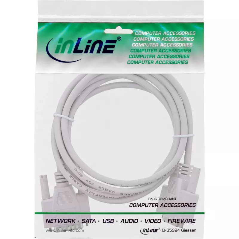 InLine gameport extension cable DB15 male / female 2m, molded