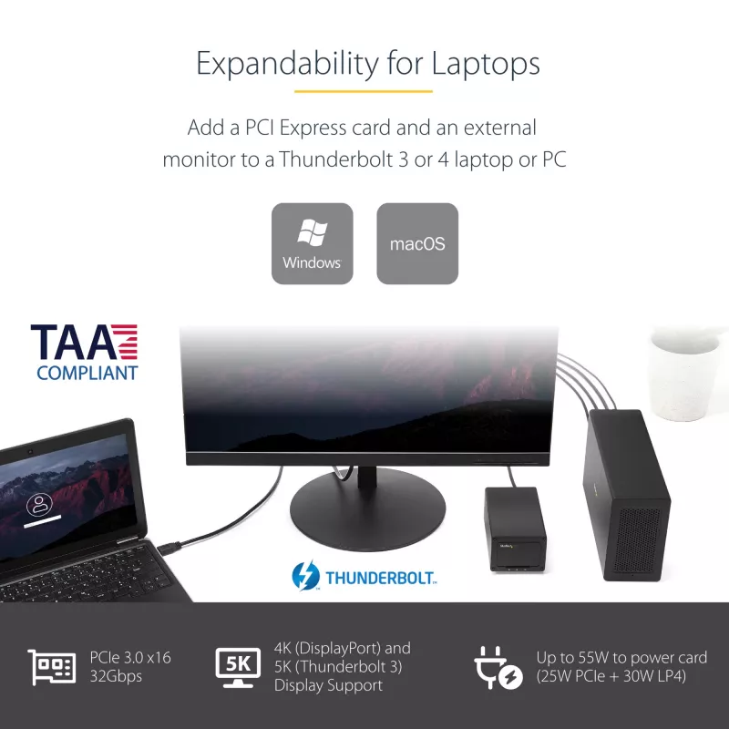 StarTech.com Single-Slot Thunderbolt 3 PCIe Expansion Chassis
