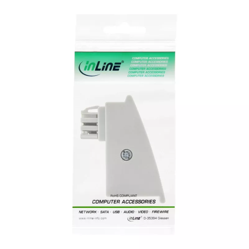 InLine TAE-F DSL Adapter, TAE-F male / RJ45 female, 8P2C for Fritzbox, grey