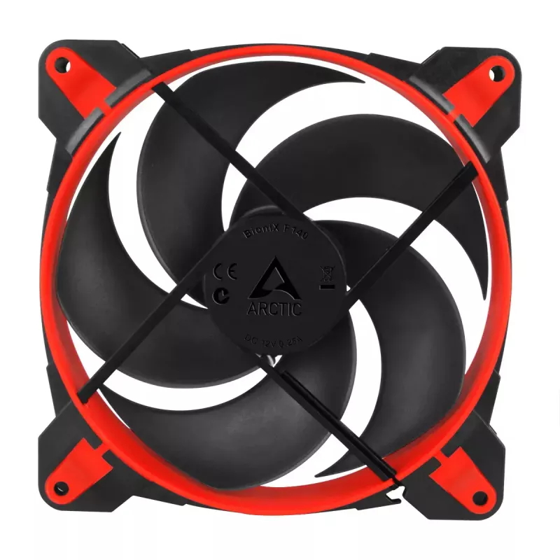 ARCTIC BioniX P140 (Red) – Pressure-optimised 140 mm Gaming Fan with PWM PST