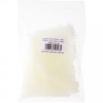 Cable ties InLine 100 mm x 2.5 mm white, nylon, tensile 78.5 N, 1000 pcs