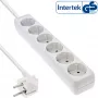 InLine Socket strip, 6-way earth contact CEE 7/3, white, 1.5m