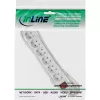 InLine Socket strip, 6-way earth contact CEE 7/3, white, 3m