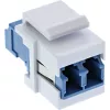 InLine FO Keystone Snap-in adaptor white, duplex LC/LC, SM, ceramic sleeve,blue
