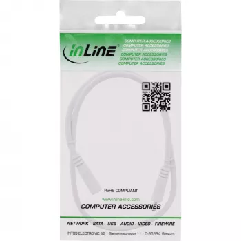 InLine DC extension cable, DC male/female 3.5x1.35mm, AWG 18, white 2m