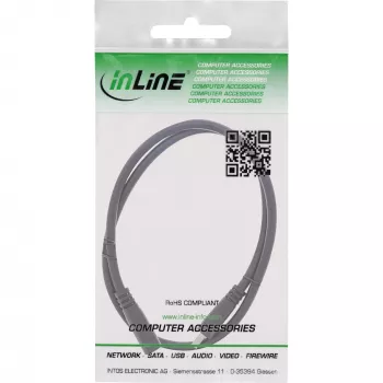 InLine DC extension cable, DC male/female 3.5x1.35mm, AWG 18, black 0.5m