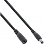 InLine DC extension cable, DC male/female 5.5x2.1mm, AWG 18, black 2m