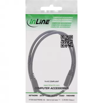InLine DC extension cable, DC male/female 5.5x2.5mm, AWG 18, black 2m