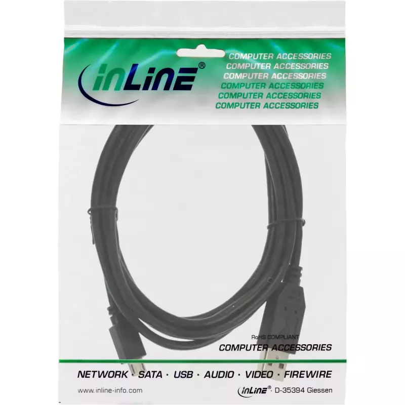 InLine Micro USB 2.0 Cable USB Type A male / Micro-B male, black, 0.5m