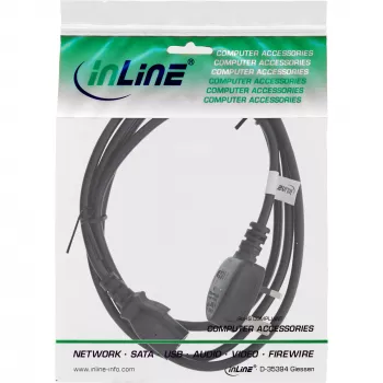 InLine power cable England male / 3pin IEC C13 male, 5m
