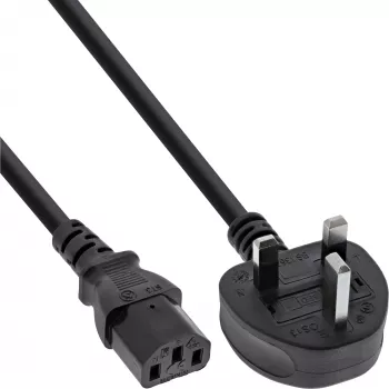 InLine power cable England male / 3pin IEC C13 male 3m 250V 13A