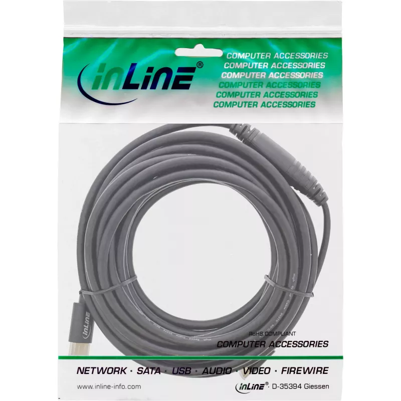 InLine USB display cable, USB-C male to HDMI male, 5m, 5 m, USB Type-C, HDMI, Male, Male, Straight