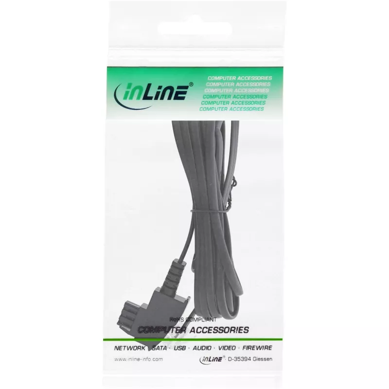 InLine ADSL Splitter Cable TAE-F German / 6P2C DEC male 0.5m