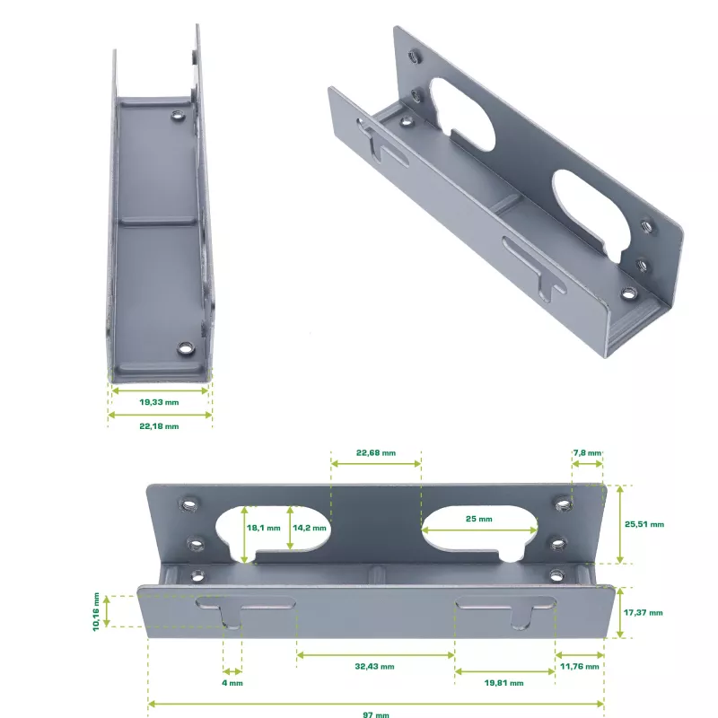 InLine Mounting Rails Brackets for 3.5 inch HDDs 59959