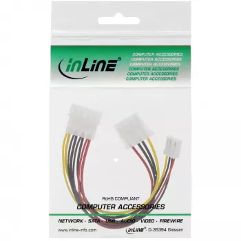 InLine Internal Power Y-Cable 1x 5.25 inch Molex / 1x 5.25 inch Molex + 1x 3.5 inch Floppy