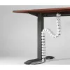Cable duct for height-adjustable tables InLine 4-chamber, white, length 1.28 m