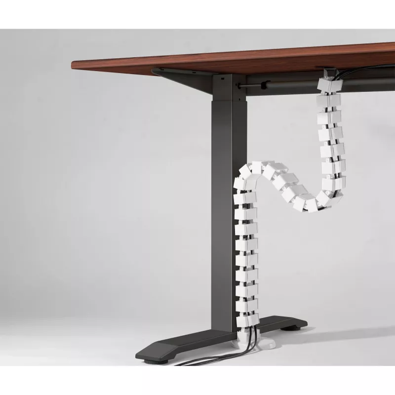 Cable duct for height-adjustable tables InLine 4-chamber, white, length 1.28 m