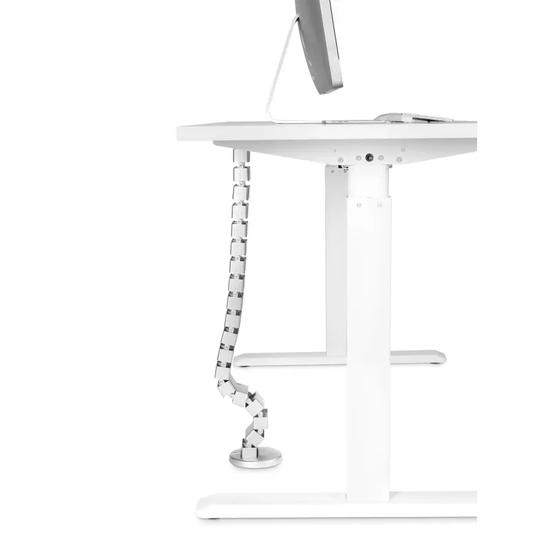 Cable duct InLine for height-adjustable tables, 4 chambers, grey, 68×36×42 mm