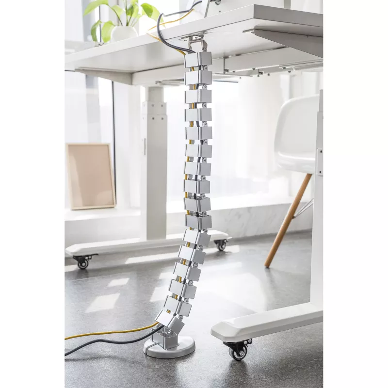 Cable duct InLine for height-adjustable tables, 4 chambers, grey, 68×36×42 mm