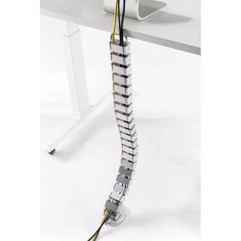 Cable duct InLine for height-adjustable tables, 4 chambers, grey, 68×36×42 mm