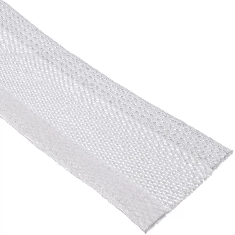 Cable sleeve InLine 1 m × 25 mm, fabric hose with hook-and-loop fastener, white