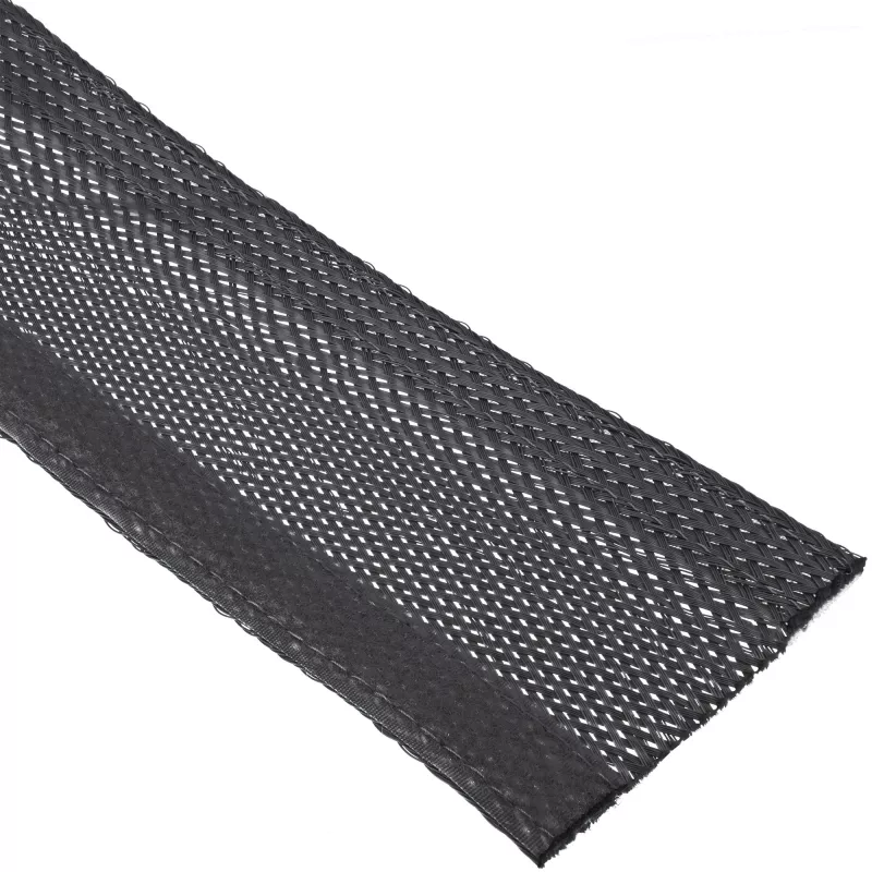 Cable conduit sleeve InLine 59993A — fabric hose with hook-and-loop fastener, 1 m × 25 mm, black