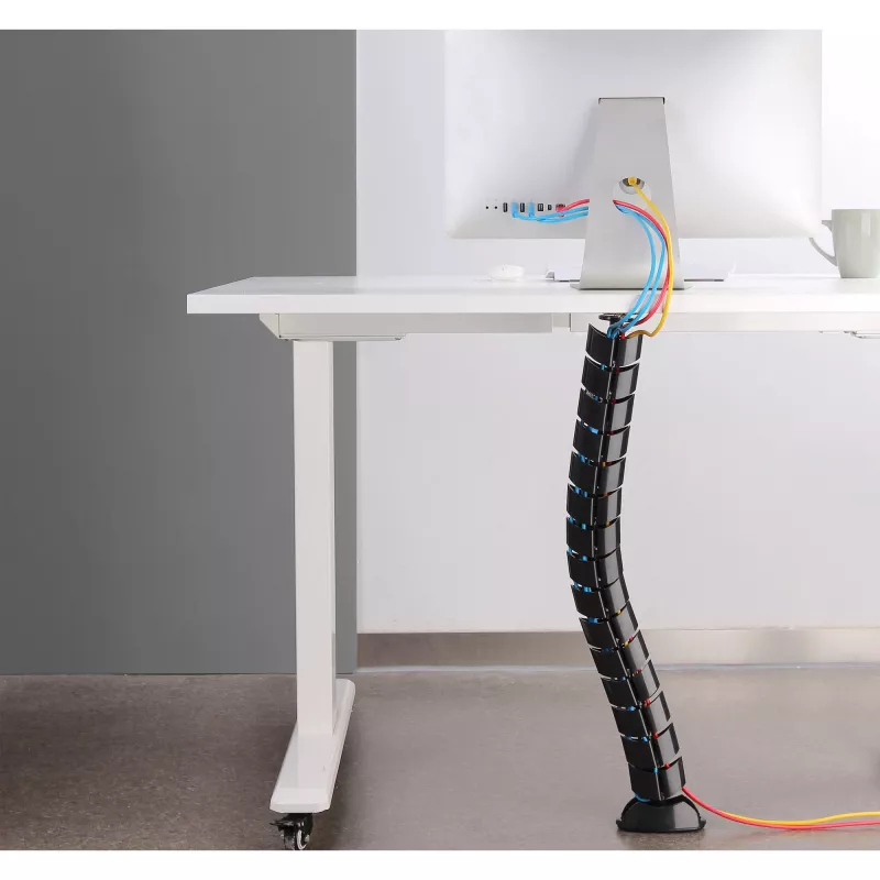 InLine Cable duct flexible, vertical for tables, 2 chambers, 0.80m black