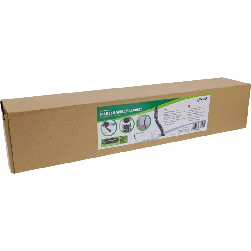 InLine Cable duct flexible, vertical for tables, 2 chambers, 0.80m black