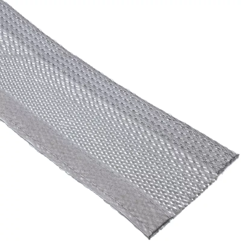 InLine Cable conduit, fabric hose with hook and loop fastener, 1m x 25mm grey