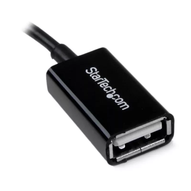 StarTech.com 5in Micro USB to USB OTG Host Adapter M/F, 0.127 m, Micro-USB B, USB A, USB 2.0, 0.48 Gbit/s, Black