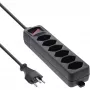 InLine Power Strip 6 Port Swiss Type with power-switch black 1.5m