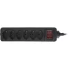 InLine Power Strip 6 Port Swiss Type with power-switch black 1.5m