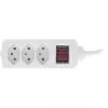 InLine Socket strip SWITZERLAND, 3-way, with switch, 1.5m, white