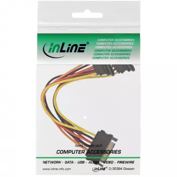 InLine SATA Power Y-Cable SATA female / 2x SATA Plug with latches 0.30m