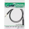 InLine Headphone extension cable 6.3mm Stereo M/F, gold plated, black, 5m
