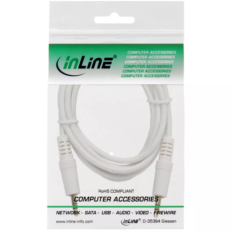 InLine Audio Cable 3.5mm Stereo male / male white/gold 5m