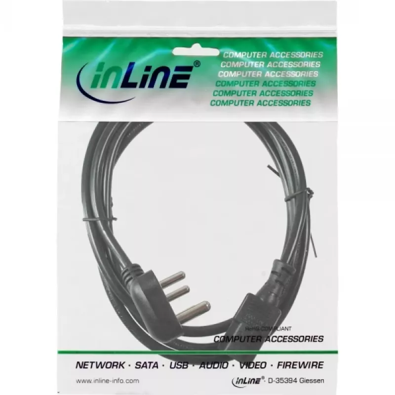 InLine power cable Type D South Africa 5A / IEC male 1.8m