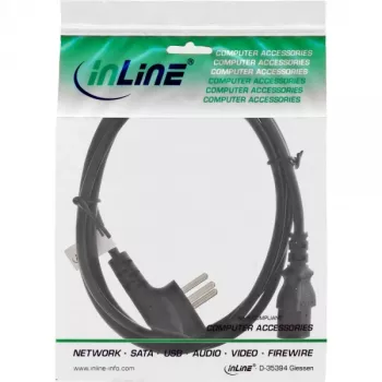 Power Cable InLine 16652H Israel Type H 3pin IEC C13 Male 1.8m